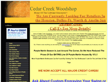 Tablet Screenshot of cedarcreekwoodshop.com